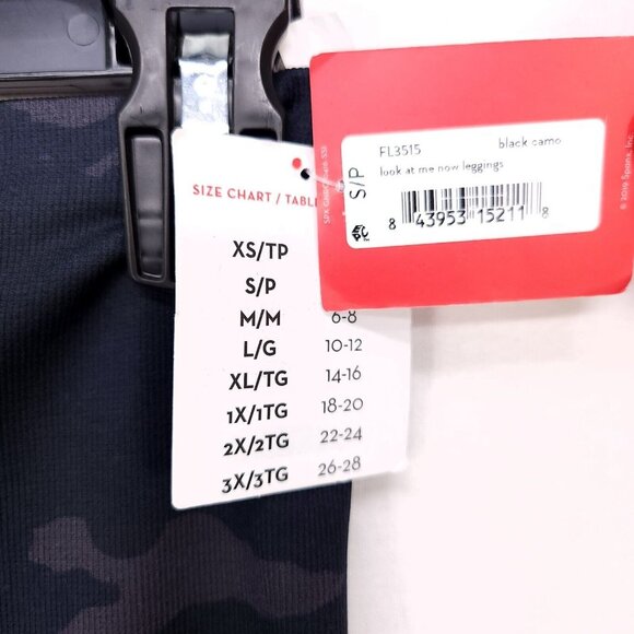 Spanx Legging Black Camo Size Small Look At Me Seamless Slimming Lightweight - Picture 10 of 12